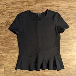J. Crew Black Peplum Hem Top